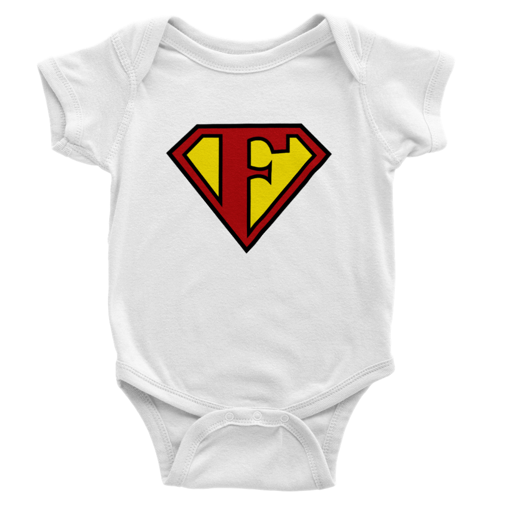 Super Style Font in Letter 'F' - Baby Short Sleeve Onesie