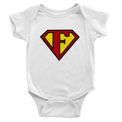 Super Style Font in Letter 'F' - Baby Short Sleeve Onesie