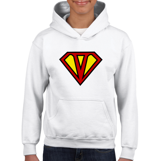 Super Style Font in Letter 'V' - Kids Unisex Pullover Hoodie