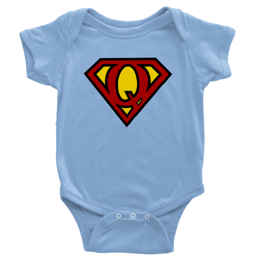 Super Style Font in Letter 'Q' - Baby Short Sleeve Onesie