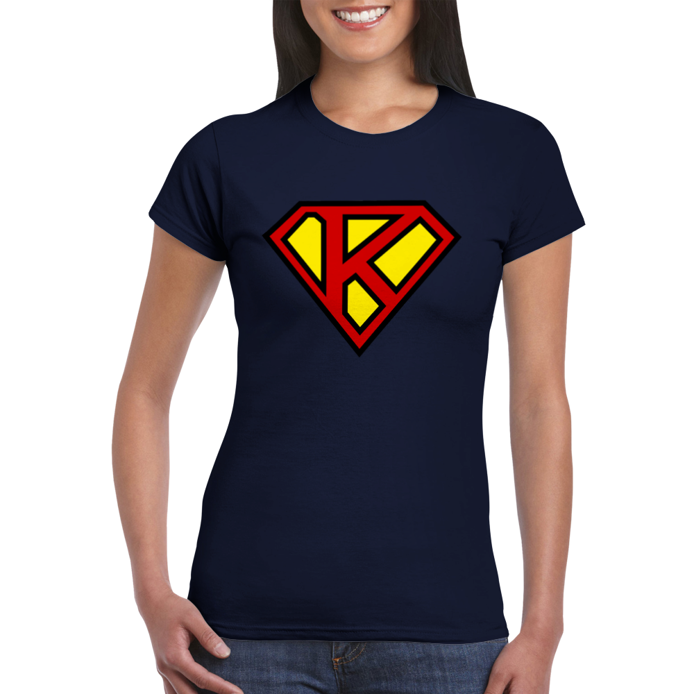 Super Style Font in Letter 'K' - Womens Crewneck T-shirt