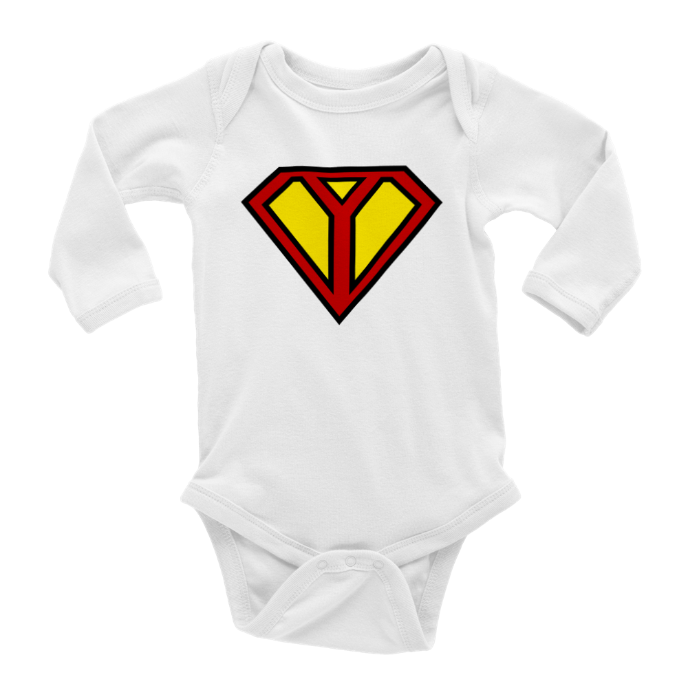 Super Style Font in Letter 'Y' - Baby Long Sleeve Onesie