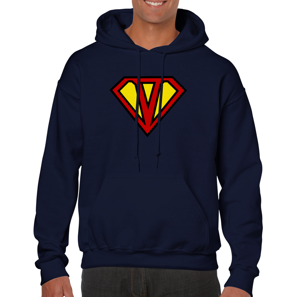 Super Style Font in Letter 'V' - Adults Unisex Pullover Hoodie