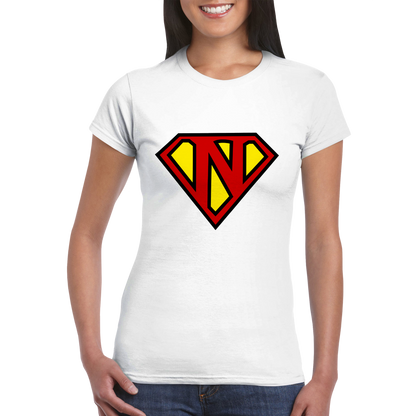 Super Style Font in Letter 'N' - Womens Crewneck T-shirt