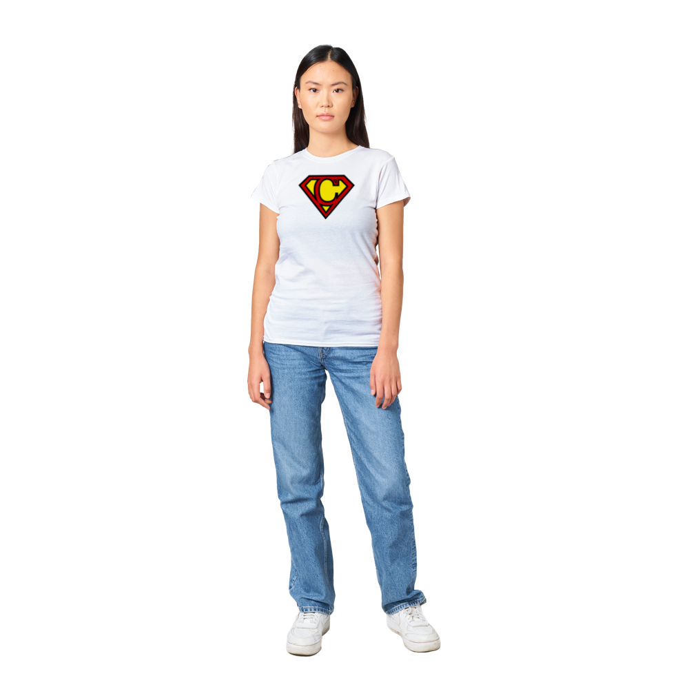 Super Style Font in Letter 'C' - Womens Crewneck T-shirt