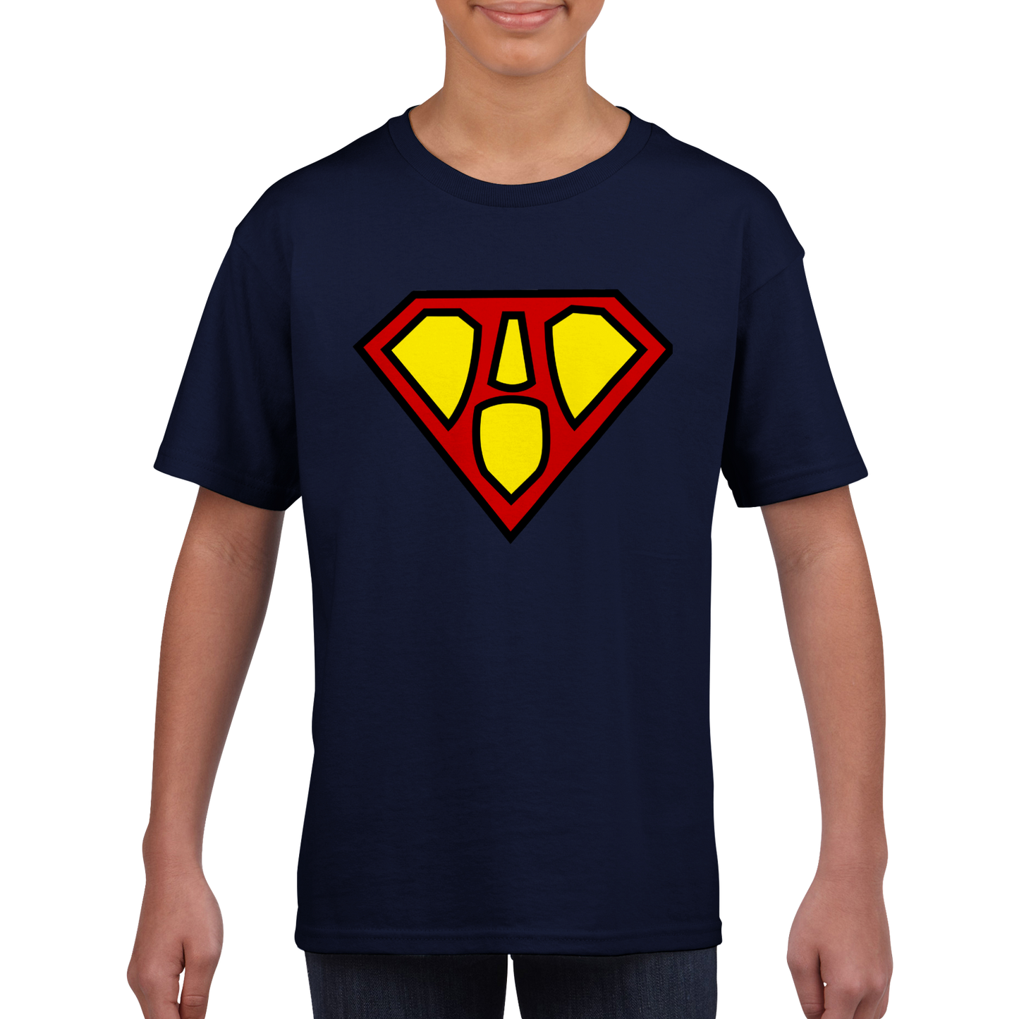 Super Style Font in Letter 'A' - Kids Unisex Crewneck T-shirt