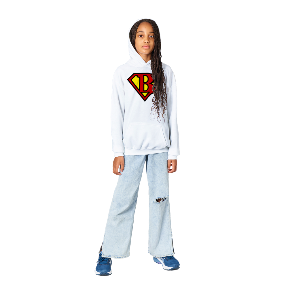 Super Style Font in Letter 'B' - Kids Unisex Pullover Hoodie