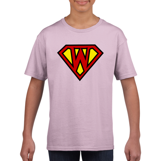 Super Style Font in Letter 'W' - Kids Unisex Crewneck T-shirt