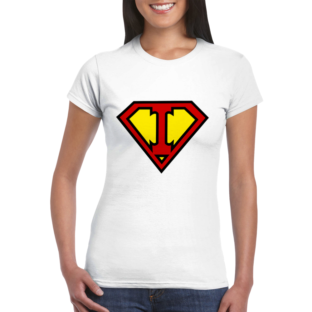 Super Style Font in Letter 'I' - Womens Crewneck T-shirt