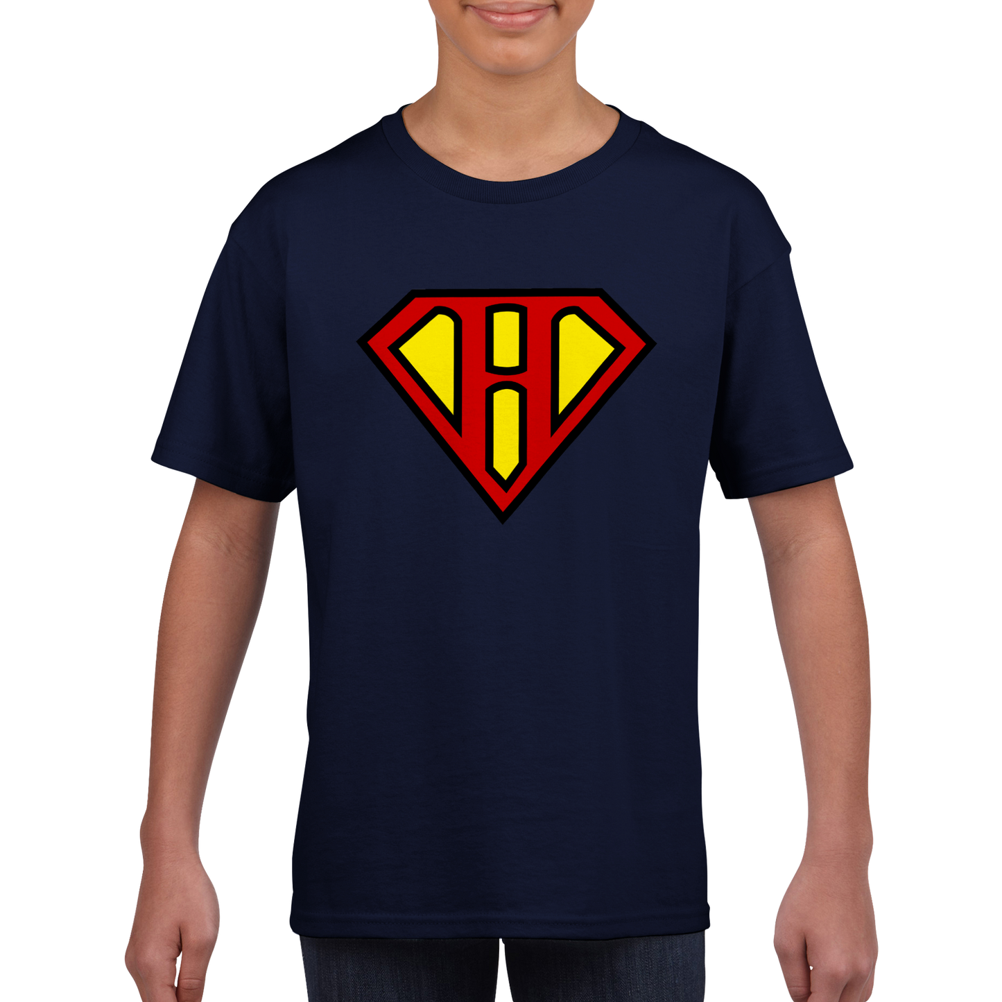 Super Style Font in Letter 'H' - Unisex Kids Crewneck T-shirt