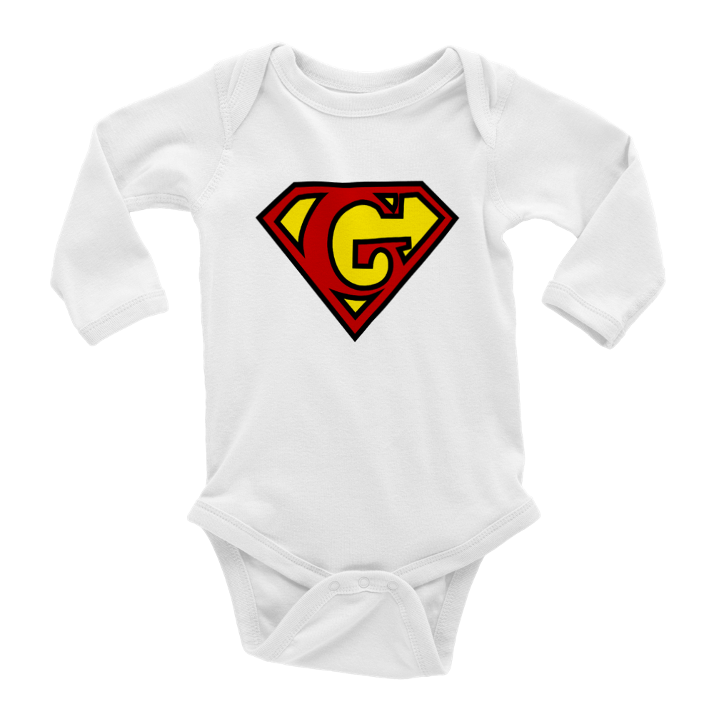 Super Style Font in Letter 'G' - Baby Long Sleeve Onesie