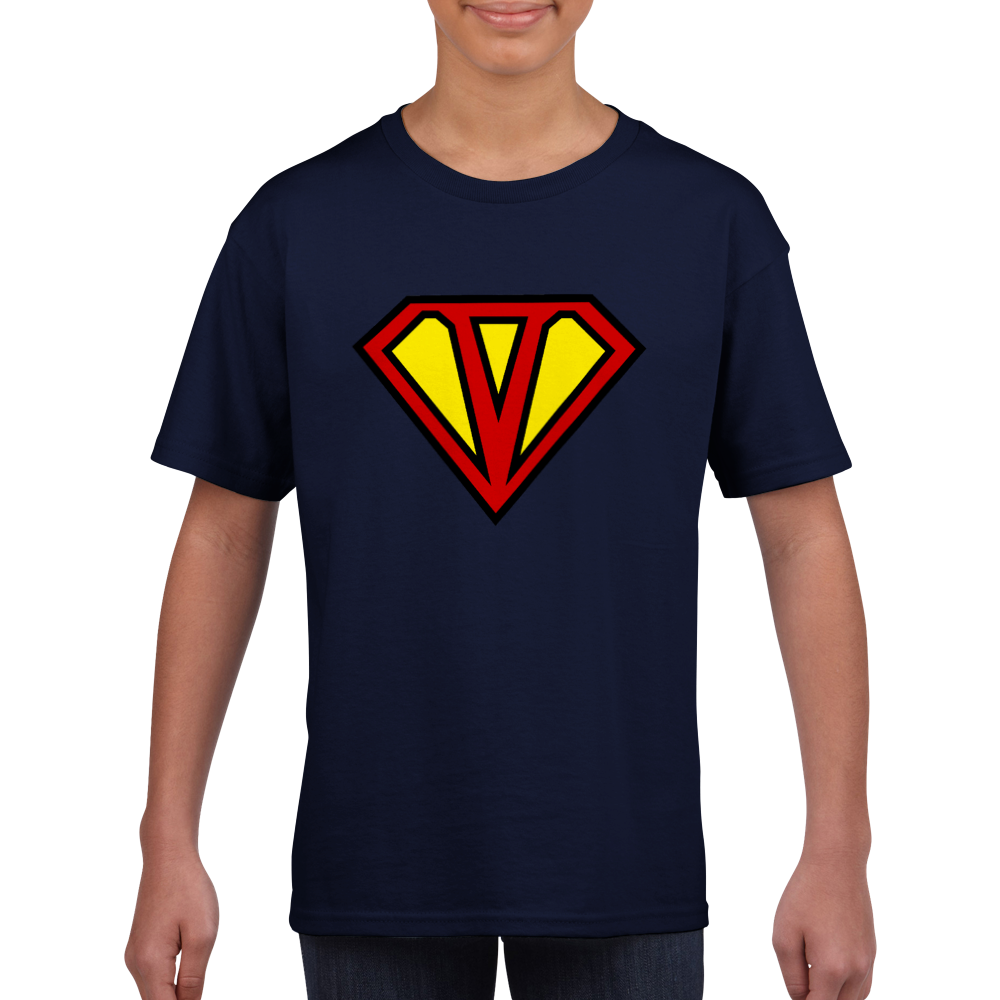 Super Style Font in Letter 'V' - Kids Crewneck T-shirt