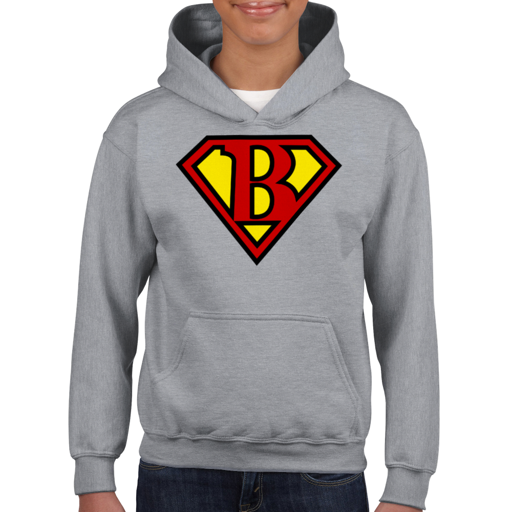 Super Style Font in Letter 'B' - Kids Unisex Pullover Hoodie