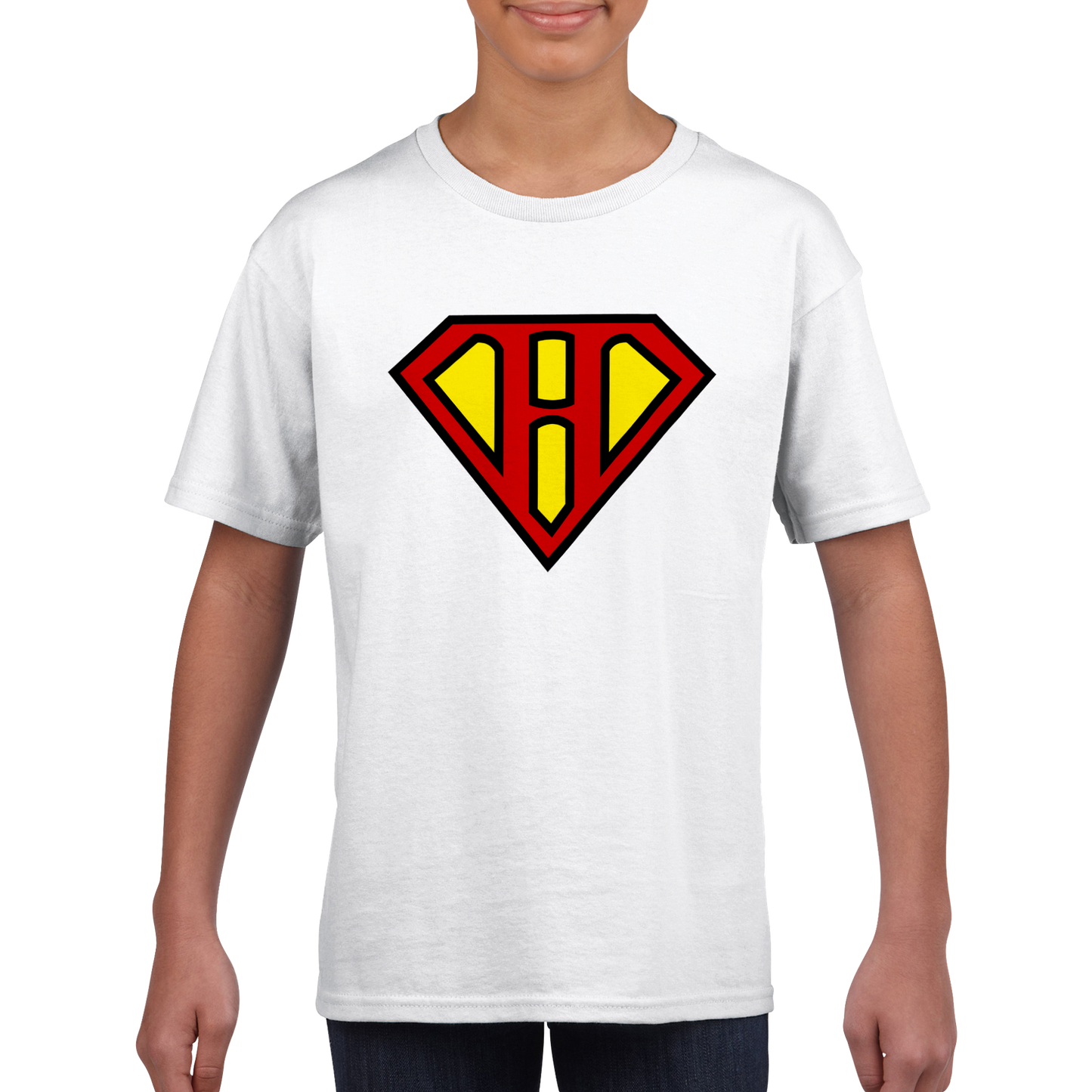 Super Style Font in Letter 'H' - Unisex Kids Crewneck T-shirt