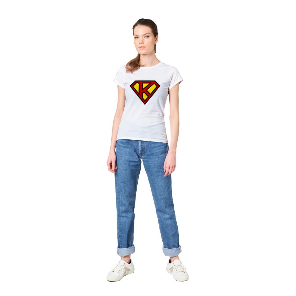 Super Style Font in Letter 'K' - Womens Crewneck T-shirt