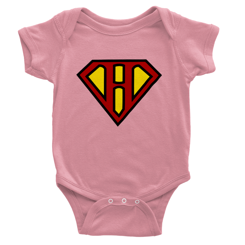 Super Style Font in Letter 'H' - Baby Short Sleeve Onesie