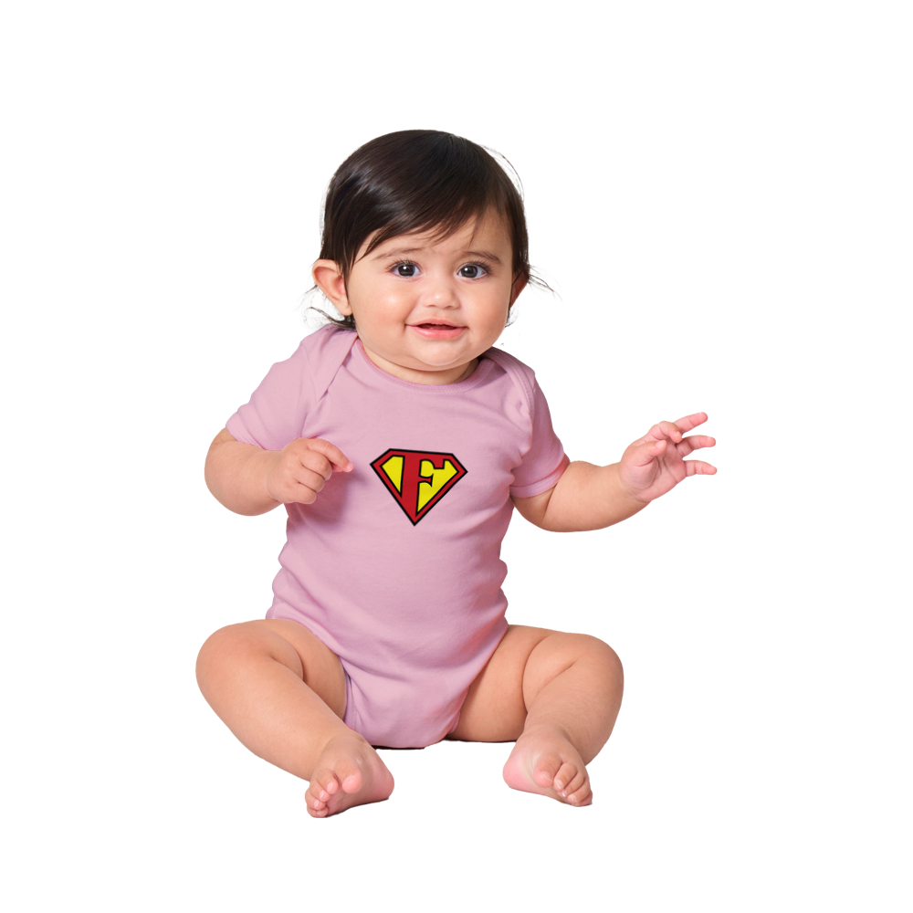 Super Style Font in Letter 'F' - Baby Short Sleeve Onesie