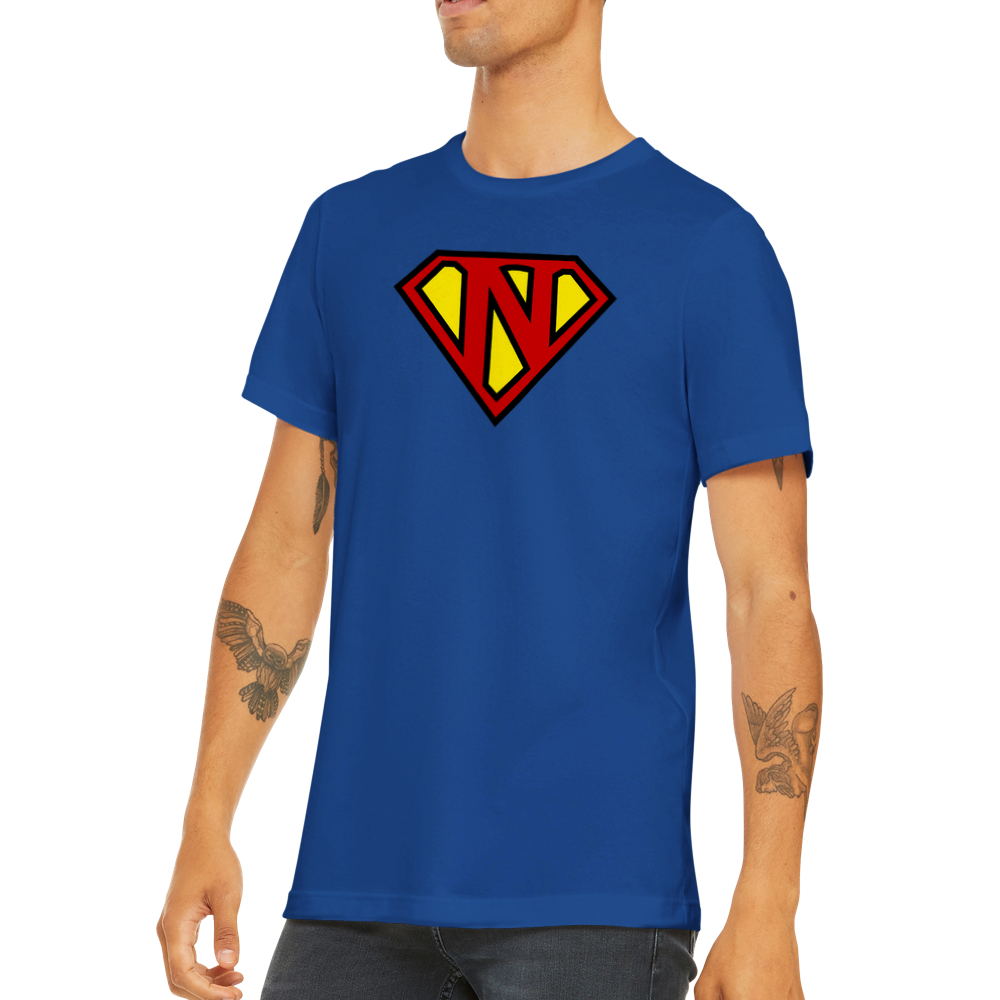 Super Style Font in Letter 'N' - Mens Crewneck T-shirt