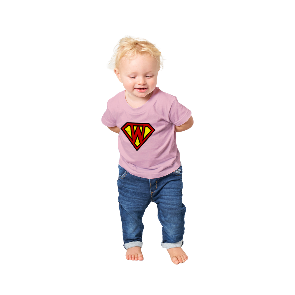 Super Style Font in Letter 'W' - Baby Crewneck T-shirt