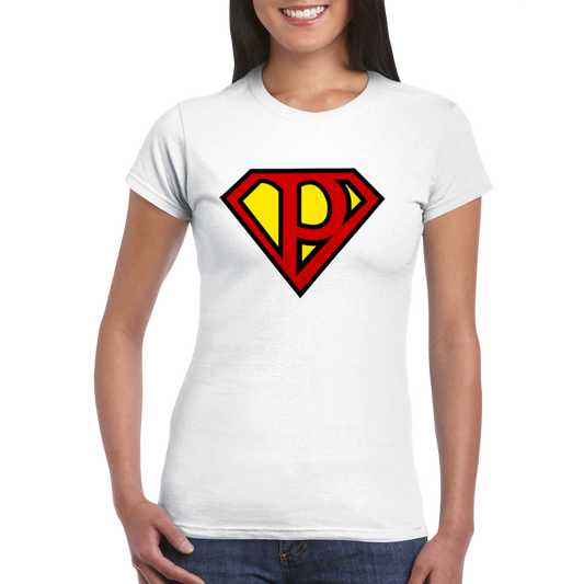 Super Style Font in Letter 'P' - Womens Crewneck T-shirt