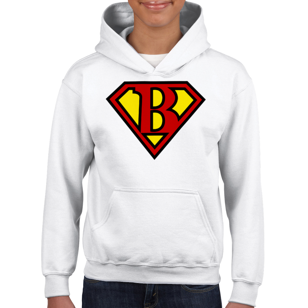 Super Style Font in Letter 'B' - Kids Unisex Pullover Hoodie