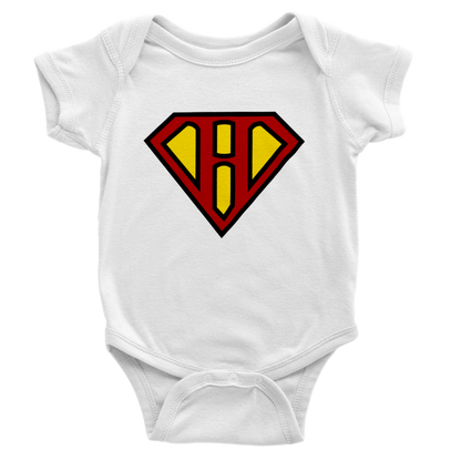 Super Style Font in Letter 'H' - Baby Short Sleeve Onesie