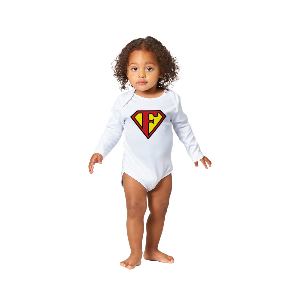 Super Style Font in Letter 'F' - Baby Long Sleeve Onesie