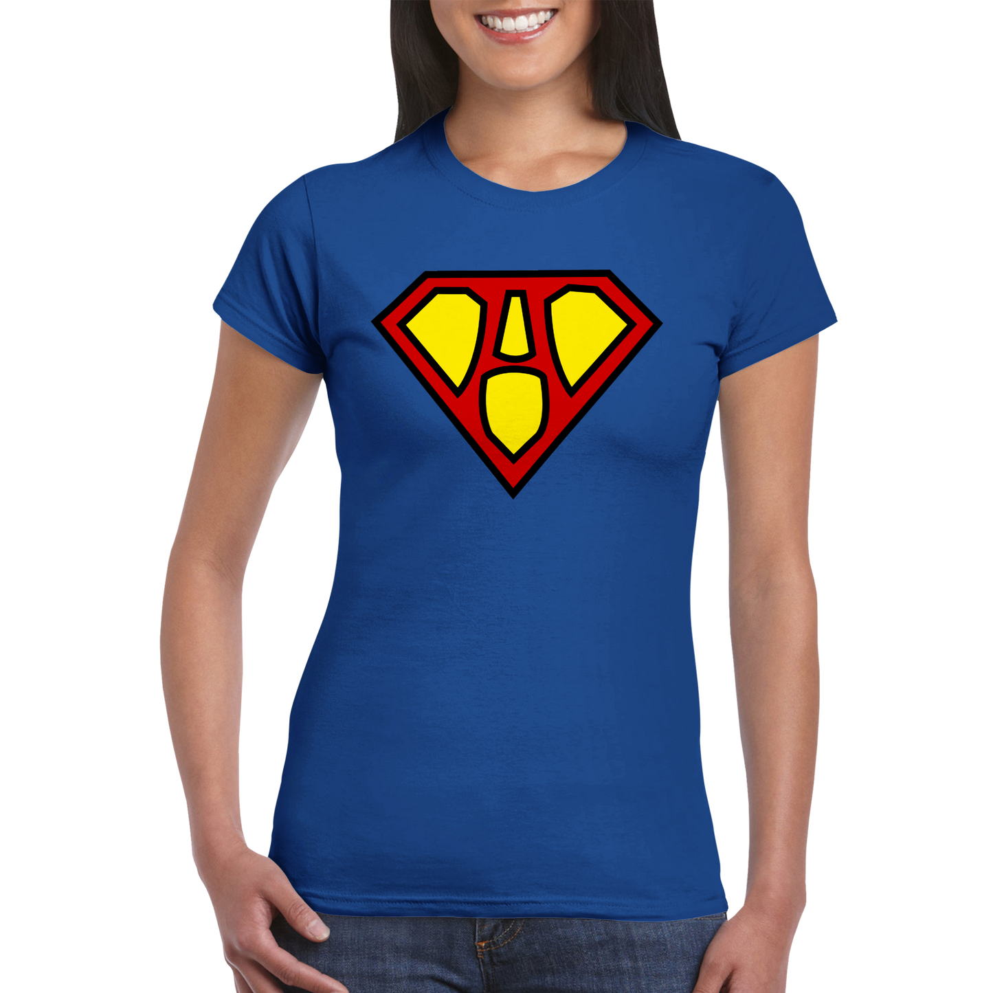 Super Style Font in Letter 'A' - Womens Crewneck T-shirt