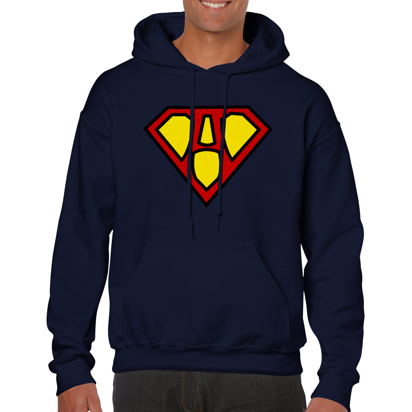 Super Style Font in Letter 'A' - Adults Unisex Pullover Hoodie