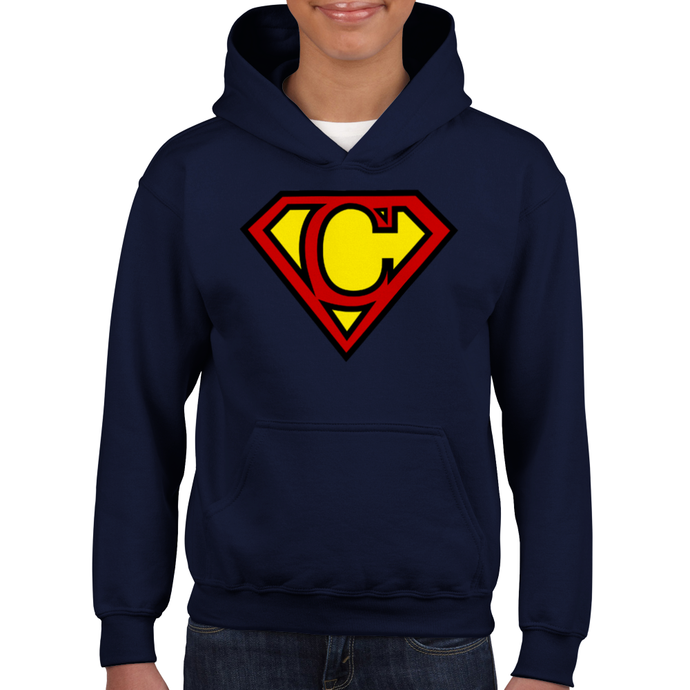 Super Style Font in Letter 'C' - Kids Unisex Pullover Hoodie