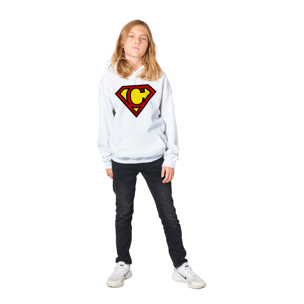 Super Style Font in Letter 'C' - Kids Unisex Pullover Hoodie