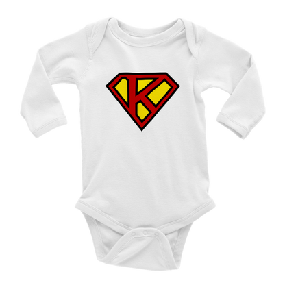 Super Style Font in Letter 'K' - Baby Long Sleeve Onesie