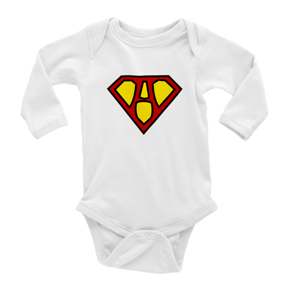 Super Style Font in Letter 'A' - Baby Long Sleeve Onesie