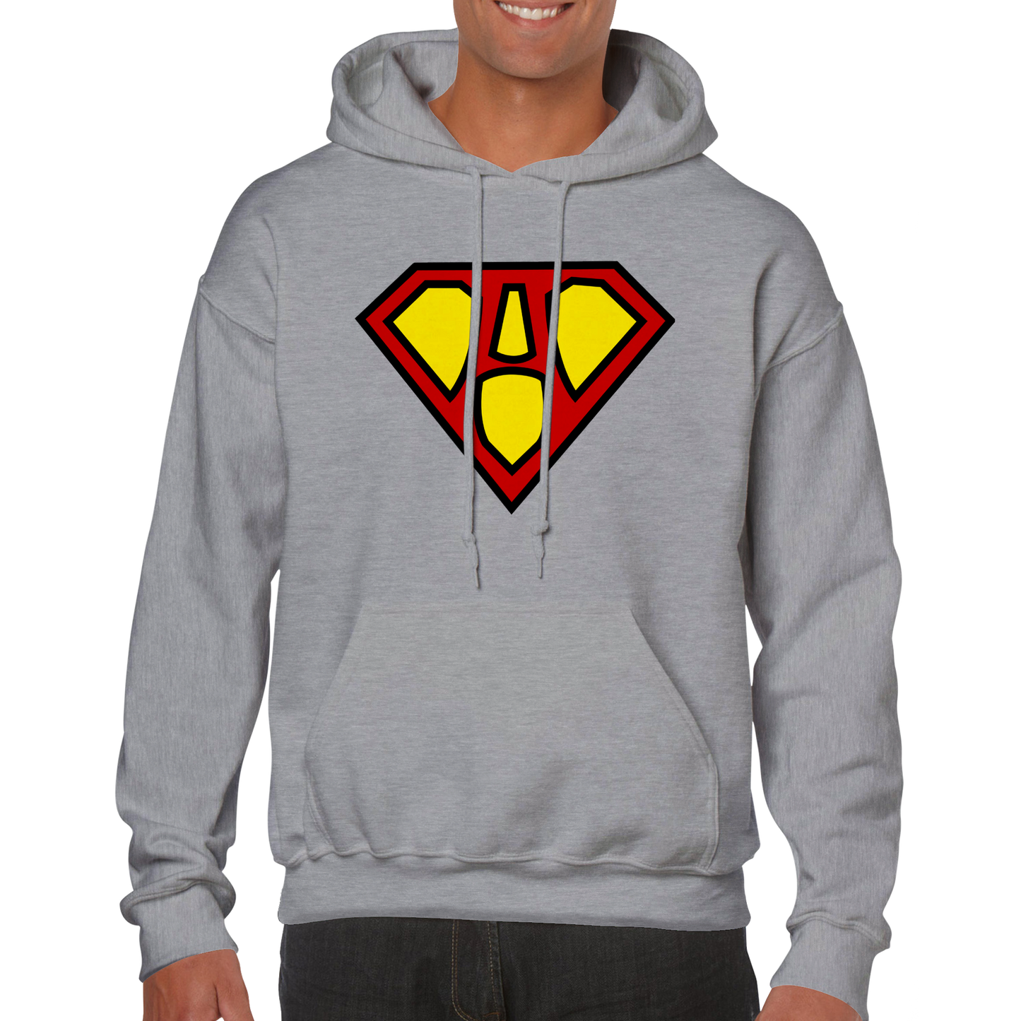 Super Style Font in Letter 'A' - Adults Unisex Pullover Hoodie