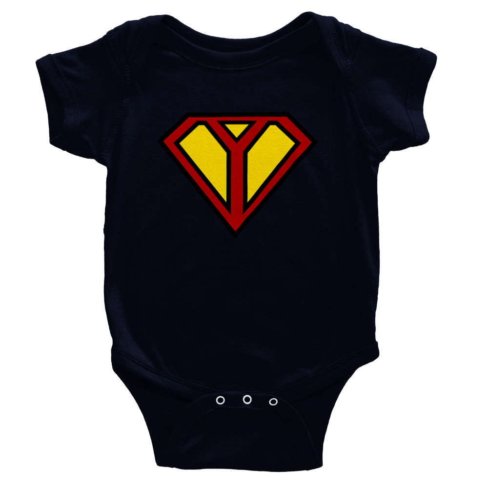 Super Style Font in Letter 'Y' - Baby Short Sleeve Onesie