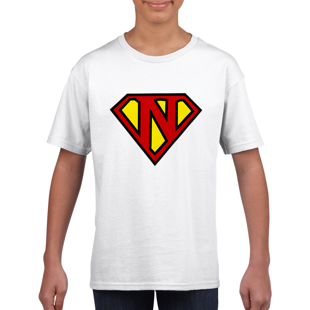 Super Style Font in Letter 'N' - Kids Unisex Crewneck T-shirt