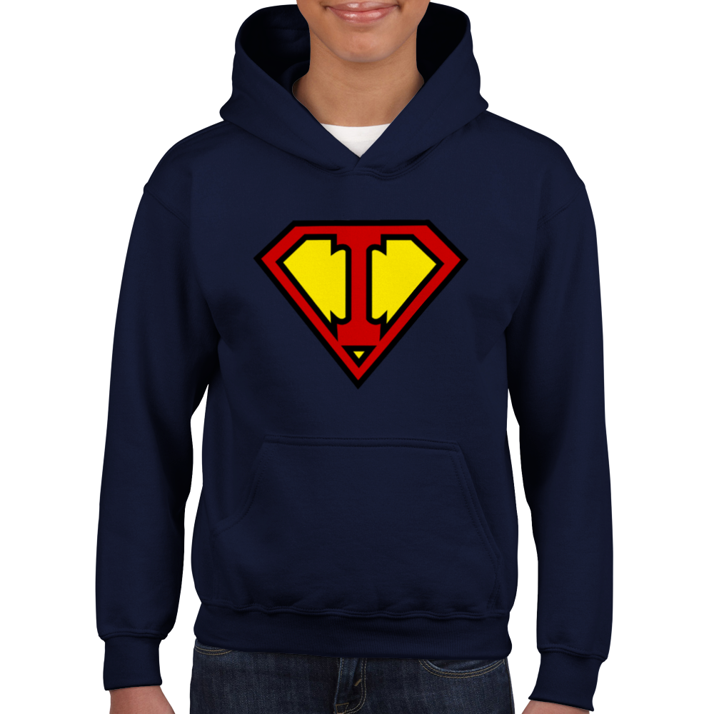 Super Style Font in Letter 'I' - Kids Unisex Pullover Hoodie