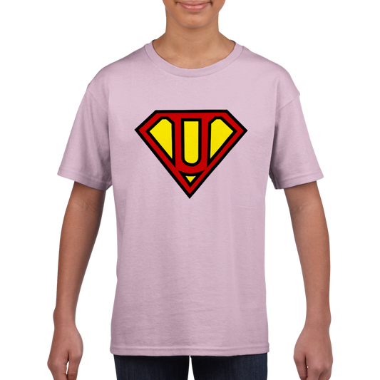 Super Style Font in Letter 'U' - Kids Unisex Crewneck T-shirt