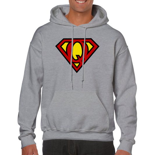 Super Style Font in Letter 'Q' - Adults Unisex Pullover Hoodie