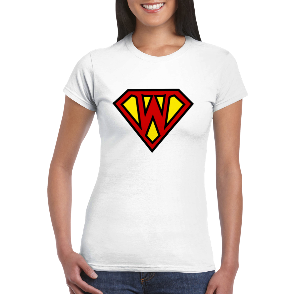 Super Style Font in Letter 'W' - Womens Crewneck T-shirt