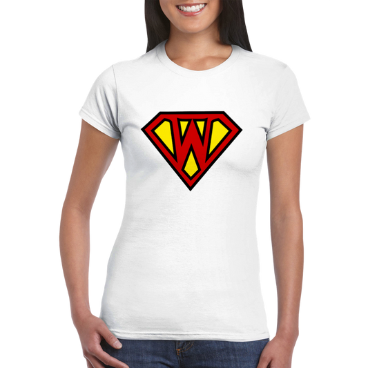 Super Style Font in Letter 'W' - Womens Crewneck T-shirt