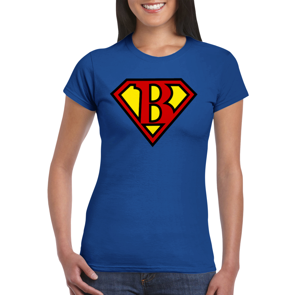 Super Style Font in Letter 'B' - Womens Crewneck T-shirt