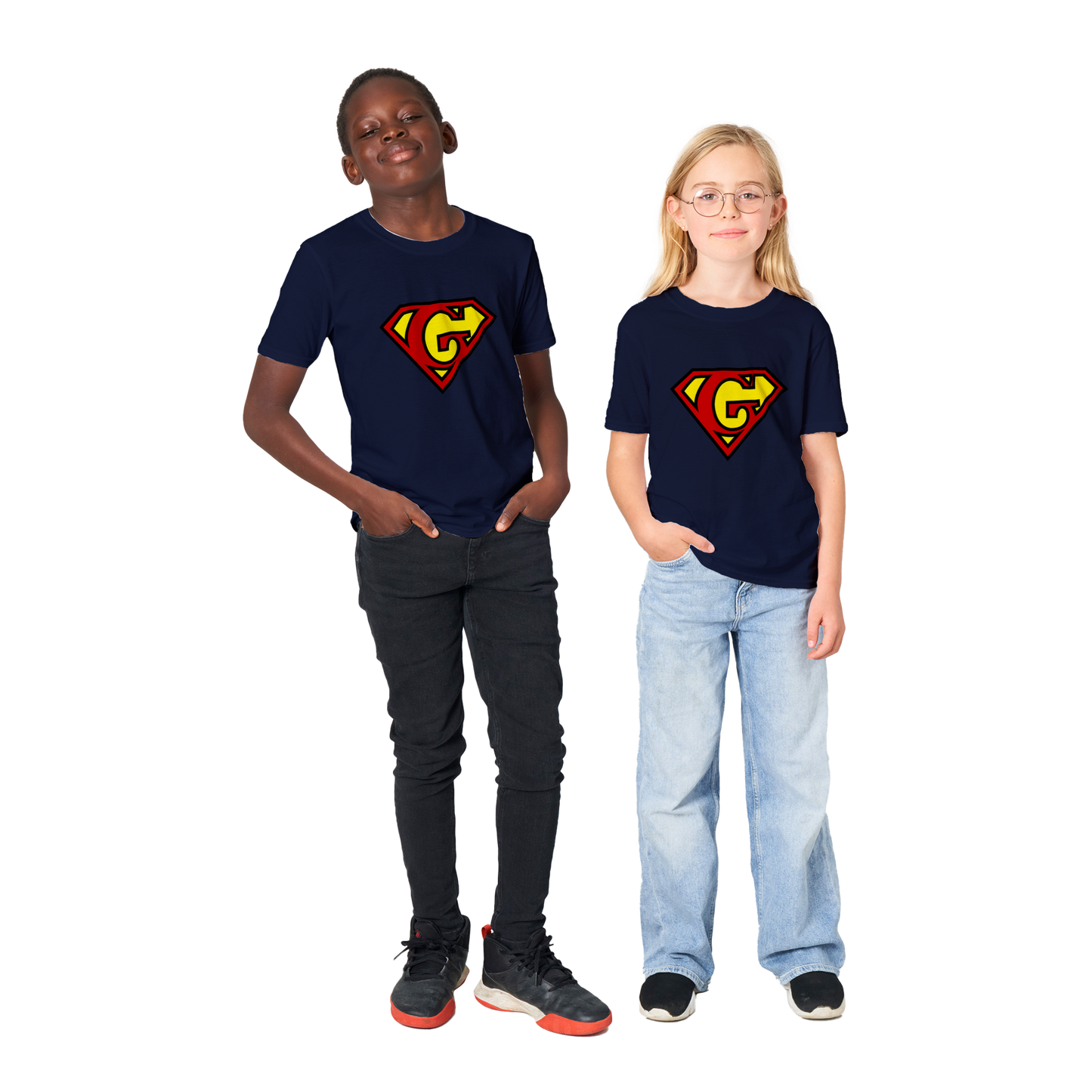 Super Style Font in Letter 'G' - Kids Unisex Crewneck T-shirt