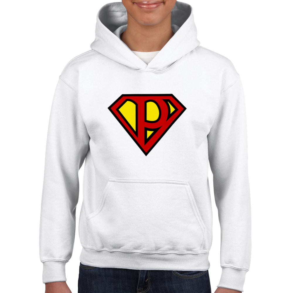 Super Style Font in Letter 'P' - Kids Unisex Pullover Hoodie