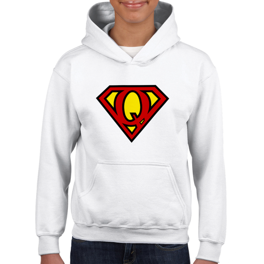 Super Style Font in Letter 'Q' - Kids Unisex Pullover Hoodie