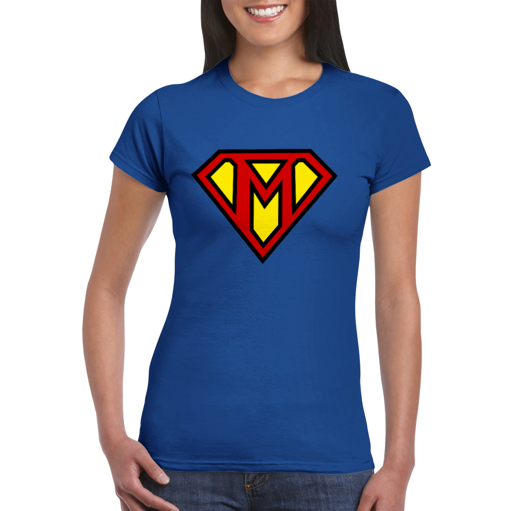 Super Style Font in Letter 'M' - Womens Crewneck T-shirt