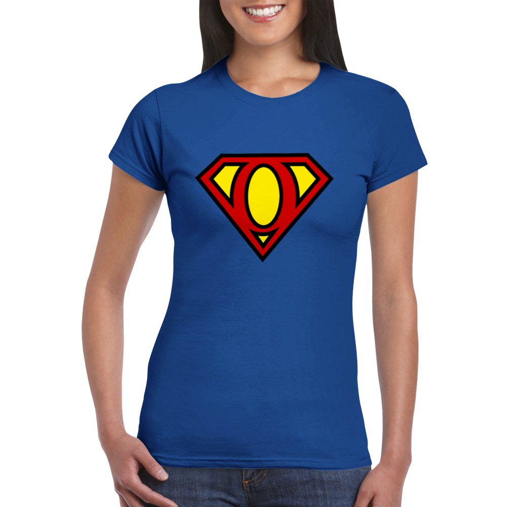 Super Style Font in Letter 'O' - Womens Crewneck T-shirt