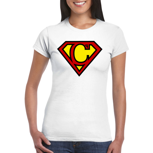 Super Style Font in Letter 'C' - Womens Crewneck T-shirt