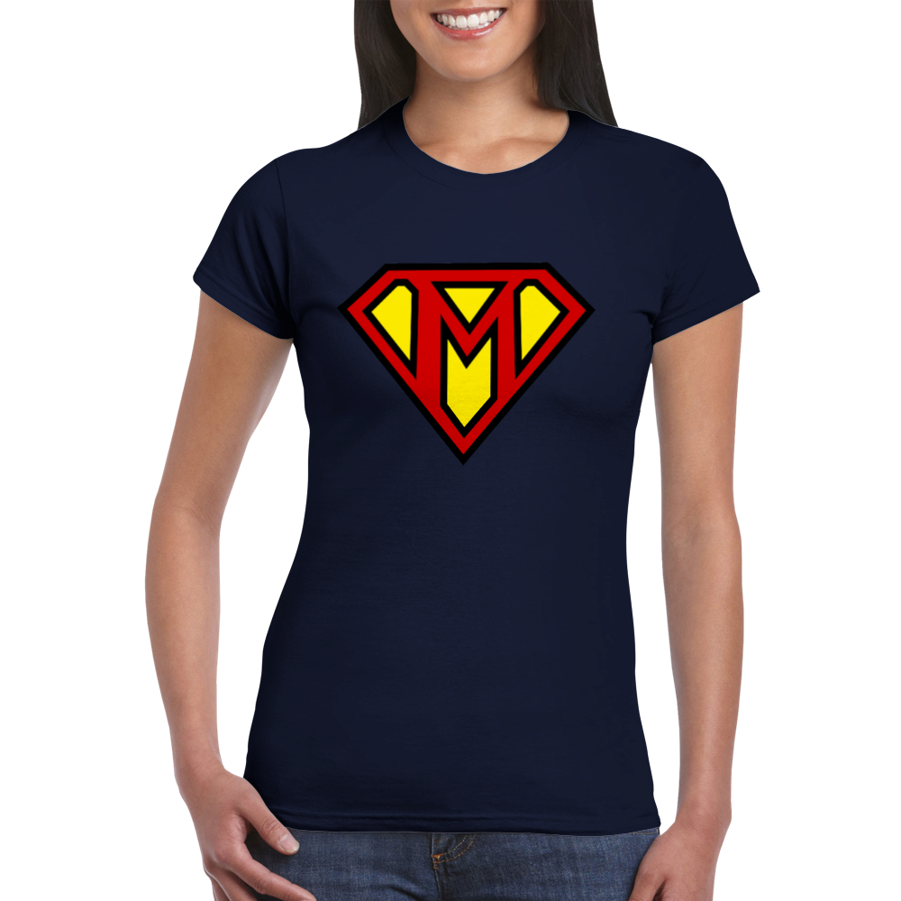 Super Style Font in Letter 'M' - Womens Crewneck T-shirt