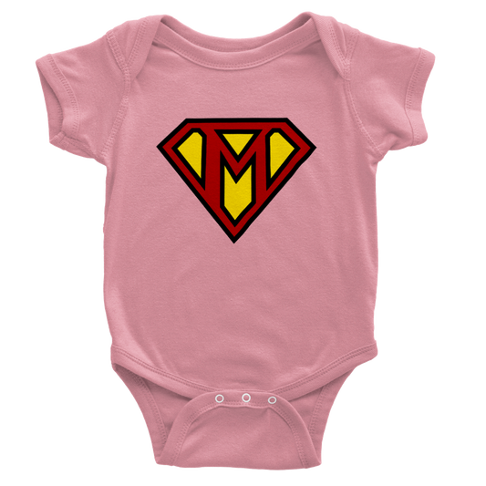 Super Style Font in Letter 'M' - Baby Short Sleeve Onesie